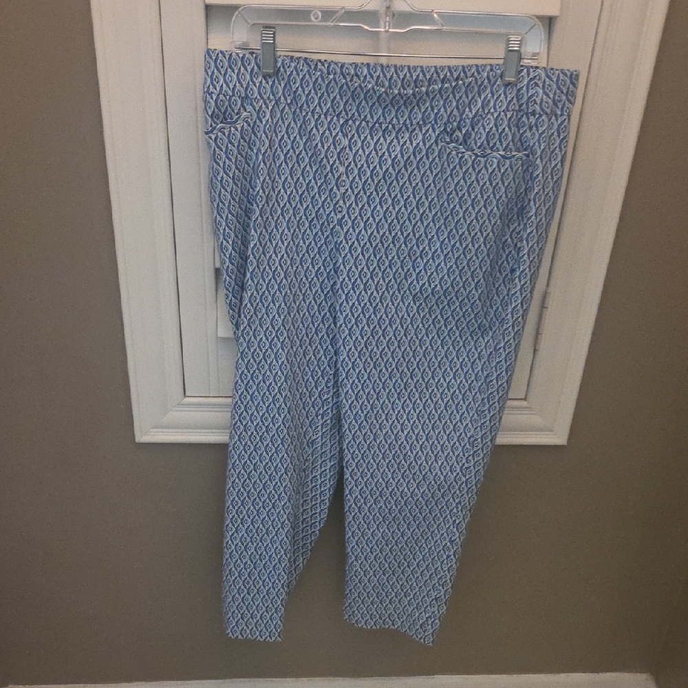 Chico's Geometric Blue and White Pants